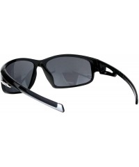 Wrap Xloop Sunglasses Mens Wrap Around Rectangular Sporty Frame UV 400 - Black Silver - CZ18OAWYNG7 $20.61