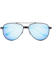 Aviator Bifocal Sunglasses - Polit Style Reading Sunglass with Memory Bridge and Arm - Gunmetal Frame Blue Mirror - CC18EGLGH...