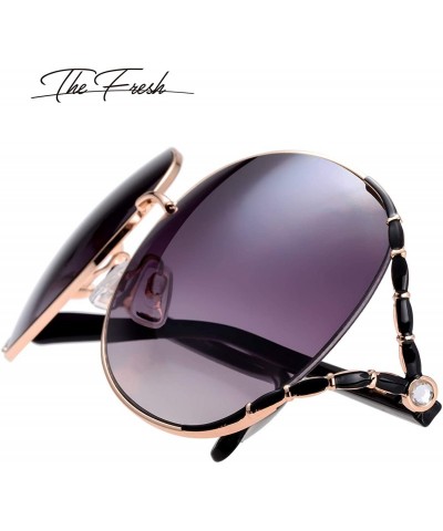 Oversized Classic Crystal Elegant Women Beauty Design Sunglasses Gift Box - L113-gold - CO18M0RRW9Y $15.61