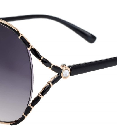 Oversized Classic Crystal Elegant Women Beauty Design Sunglasses Gift Box - L113-gold - CO18M0RRW9Y $15.61