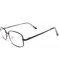 Rectangular Unisex Rectangle Vintage Mens Womens Clear Lens Nerd Geek Glasses - Black - CY18UN0RAAL $11.31