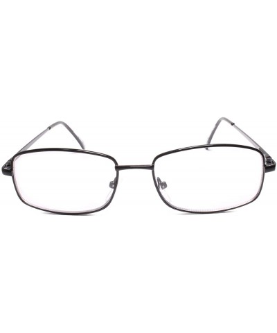 Rectangular Unisex Rectangle Vintage Mens Womens Clear Lens Nerd Geek Glasses - Black - CY18UN0RAAL $11.31