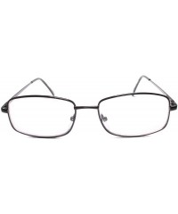 Rectangular Unisex Rectangle Vintage Mens Womens Clear Lens Nerd Geek Glasses - Black - CY18UN0RAAL $11.31