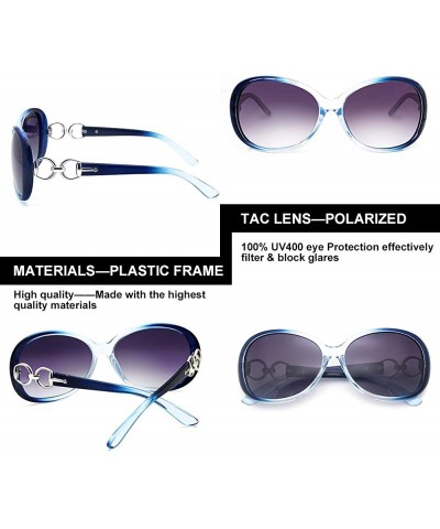 Wayfarer Luxury Women Polarized Sunglasses Retro Eyewear Oversized Goggles Eyeglasses - Gradient Blue Frame Grey Lens - C918E...