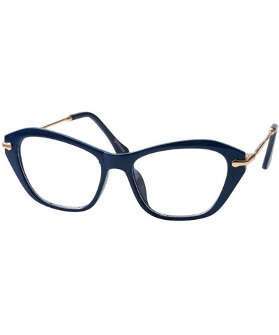 Cat Eye Womens Quality Fashion Alloy Arms Cateye Customized Reading Glasses - Blue - CM12MI6ENJJ $12.36