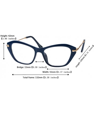 Cat Eye Womens Quality Fashion Alloy Arms Cateye Customized Reading Glasses - Blue - CM12MI6ENJJ $12.36