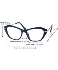 Cat Eye Womens Quality Fashion Alloy Arms Cateye Customized Reading Glasses - Blue - CM12MI6ENJJ $12.36