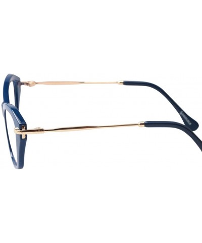 Cat Eye Womens Quality Fashion Alloy Arms Cateye Customized Reading Glasses - Blue - CM12MI6ENJJ $12.36