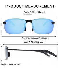 Sport Polarized Sports Sunglasses Day And Night Driving Glasses Metal Frame Al-Mg Glasses - Blue - CA18MG6OSGM $11.32