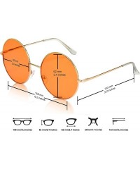 Round Super Oversized Round Sunglasses Hippie Color Lens Retro Circle Glasses - Yellow - CZ18ZG4HAZA $8.28
