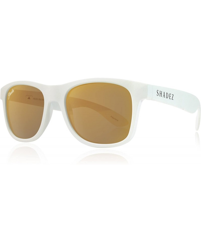Oval Polarized Classic Retro UV400 Sunglasses for Men and Women - White & Gold - CK188EDDR28 $41.68