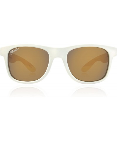 Oval Polarized Classic Retro UV400 Sunglasses for Men and Women - White & Gold - CK188EDDR28 $41.68