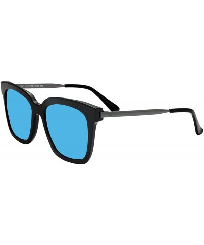 Wayfarer Women Acetate Sunglasses Polarized Driving Retro Fashion Mirrored Nylon Lens UV Protection Sunglasses - Black - C318...