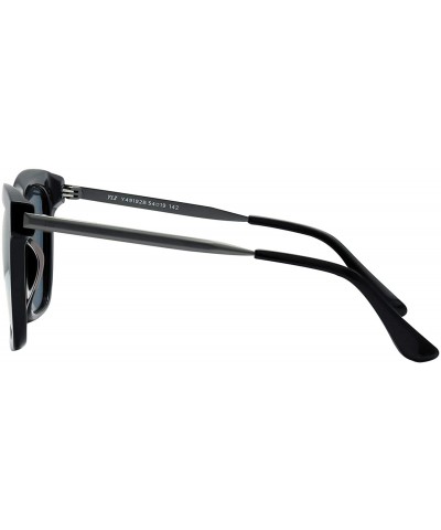 Wayfarer Women Acetate Sunglasses Polarized Driving Retro Fashion Mirrored Nylon Lens UV Protection Sunglasses - Black - C318...