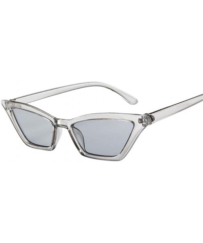 Goggle Women Polarized Sunglasses Mirrored Lens Fashion Cat Eye Goggle Eyewear Sunglasses - Gray - CG18TQWWLW6 $9.19