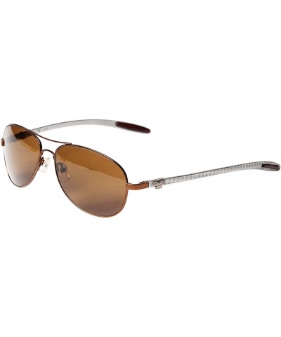 Aviator metal frame Sunglasses Men Aviator Sunglasses Womens Fashion driving sunglasses 8usa - 8usa1001 C-1 Brown Lenses - C2...