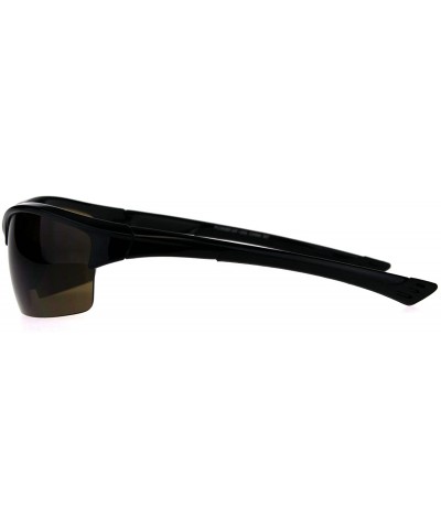 Sport Mens Baseball Half Rim Warp Sunglasses With Bifocal Reading Lenses - Brown - CE18D8QS693 $10.75