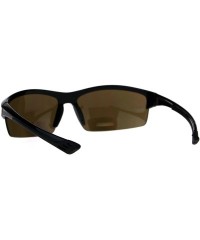 Sport Mens Baseball Half Rim Warp Sunglasses With Bifocal Reading Lenses - Brown - CE18D8QS693 $10.75