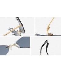 Rimless Cat Eye Sunglasses Fire Metal Vintage Rimless Sun Glasses for Women Gifts Party - Gold With Black - CT194X00NW5 $8.33