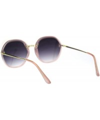 Oversized Womens Mod Exposed Edge Octagonal Designer Fashion Light Sunglasses - Pink Black Smoke - C918QY02K6I $11.35