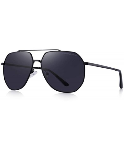 Aviator DESIGN Men Classic Pilot Sunglasses HD Polarized Sun Glasses For C01 Black - C01 Black - CK18XNHDW75 $18.59