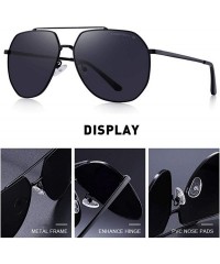 Aviator DESIGN Men Classic Pilot Sunglasses HD Polarized Sun Glasses For C01 Black - C01 Black - CK18XNHDW75 $18.59