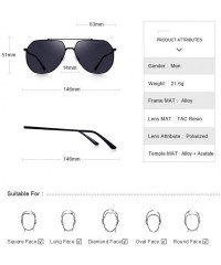 Aviator DESIGN Men Classic Pilot Sunglasses HD Polarized Sun Glasses For C01 Black - C01 Black - CK18XNHDW75 $18.59