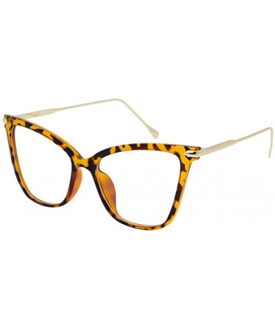 Wrap Vintage Cateye Sunglasses for Women Plastic Frame Classic Retro Style Glasses - Yellow - CV199GRLT5X $20.32