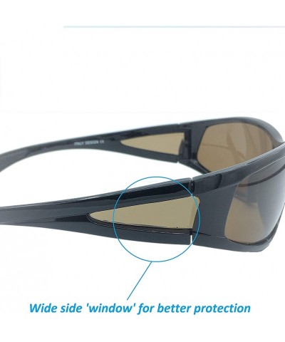 Sport Light Weight Polarized Sport Sunglasses for men or women 100% UVA/UVB - Black - CP187IHXU3I $16.69