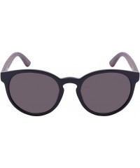 Round Round Horned Rim Wooden Bamboo Temple Sunglasses by 32052BM-SD - Black+grey Temple - C8124QW6CTR $11.38