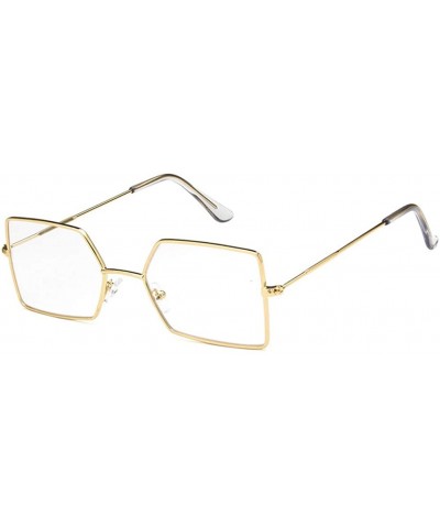 Rectangular Unisex Sunglasses Fashion Gold Red Drive Holiday Rectangle Non-Polarized UV400 - Gold White - CZ18RKGAOGZ $7.89