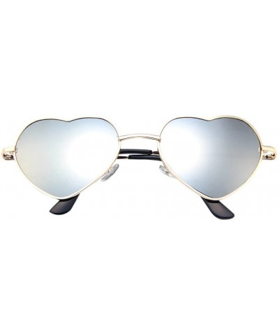 Oversized Hot Sale! Womens Fashion Glasses-Summer Beach Heart Shape Sunglasses Metal Frame Lolita Love Eyewear (A) - A - CK18...
