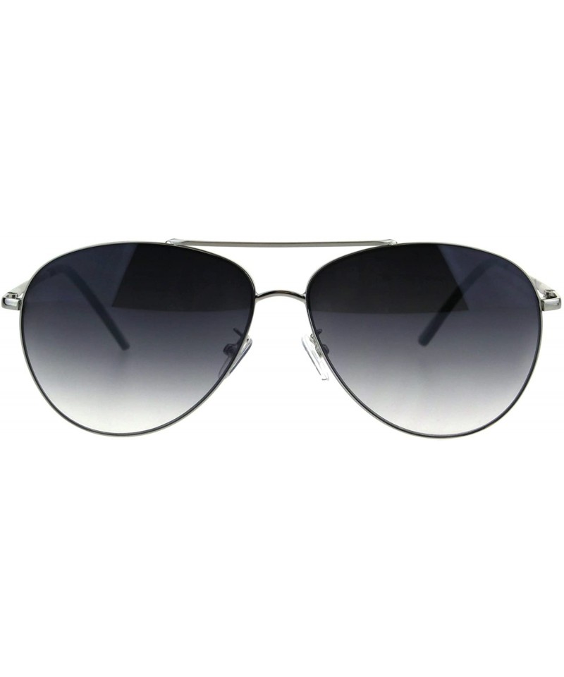 Sport Mens Classic Tear Drop Metal Rim Pilots Officer Sunglasses - Silver Smoke - C518GRAK66H $24.25