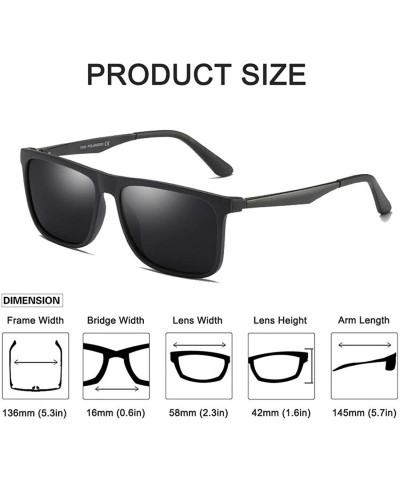 Square Mens Sunglasses 100% UV protection TR90 Frame Ultra Light Polarized Sunglasses for Men Women - C518QXHXUXS $14.20