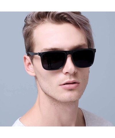 Square Mens Sunglasses 100% UV protection TR90 Frame Ultra Light Polarized Sunglasses for Men Women - C518QXHXUXS $14.20