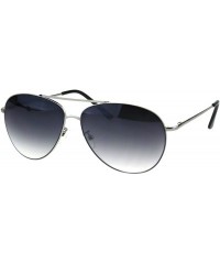 Sport Mens Classic Tear Drop Metal Rim Pilots Officer Sunglasses - Silver Smoke - C518GRAK66H $23.29