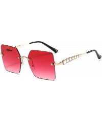 Aviator Crystal Diamond Square Rimless Sunglasses Women Retro Trendy Gradient Polygon Sun Glasses Female UV400 - CF198ZXYCD2 ...