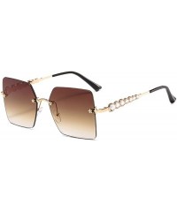 Aviator Crystal Diamond Square Rimless Sunglasses Women Retro Trendy Gradient Polygon Sun Glasses Female UV400 - CF198ZXYCD2 ...