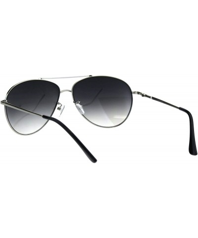 Sport Mens Classic Tear Drop Metal Rim Pilots Officer Sunglasses - Silver Smoke - C518GRAK66H $23.29