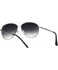 Sport Mens Classic Tear Drop Metal Rim Pilots Officer Sunglasses - Silver Smoke - C518GRAK66H $23.29