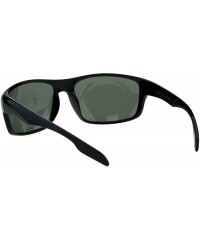 Rectangular Tempered Glass Lens Mens Sporty Plastic Motorcycle Biker Rectangle Sunglasses - Shiny Black Green - C418H4LWNCS $...