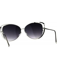 Butterfly Womens Butterfly Fashion Sunglasses Double Twisted Metal Frame - Silver (Smoke) - CP18EWTLNAQ $21.79