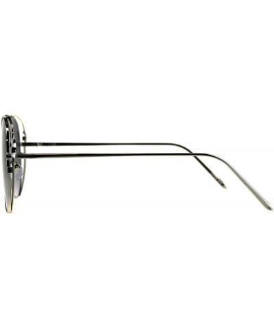 Butterfly Womens Butterfly Fashion Sunglasses Double Twisted Metal Frame - Silver (Smoke) - CP18EWTLNAQ $21.79