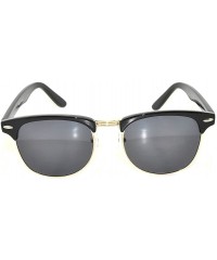 Rimless Classic Half Frame Horned Rim Sunglasses Colorful Lens Retro Stylish - Black-gold Smoke - C211QDTDDUN $9.89