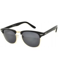 Rimless Classic Half Frame Horned Rim Sunglasses Colorful Lens Retro Stylish - Black-gold Smoke - C211QDTDDUN $9.89