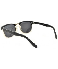 Rimless Classic Half Frame Horned Rim Sunglasses Colorful Lens Retro Stylish - Black-gold Smoke - C211QDTDDUN $9.89