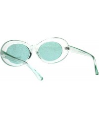 Oval Glitter Lens Sunglasses Glasses Womens Vintage Oval Translucent Frames - Mint (Mint) - C318R2ZCZ98 $12.75