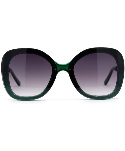 Butterfly Womens Pearl Brooch Jewel Hinge Designer Fashion Sunglasses - Green Smoke - CM18UDMGU6O $10.55