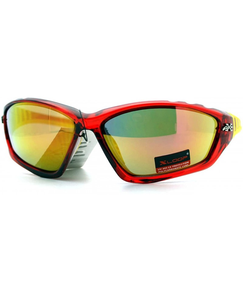 Wrap Sports Sunglasses Oval Wrap Around Unisex Frame Rubber Nose - Red - CD123VRTEPR $8.69