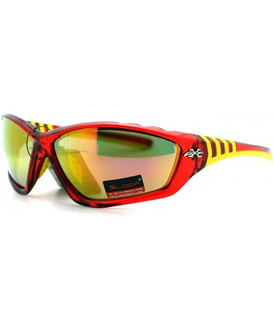 Wrap Sports Sunglasses Oval Wrap Around Unisex Frame Rubber Nose - Red - CD123VRTEPR $8.69